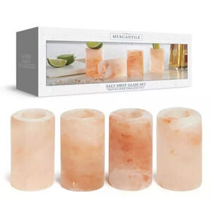 Studio Mercantile Himalayan Salt Shot Glasses, Set of 4, Crafted from Himalayan